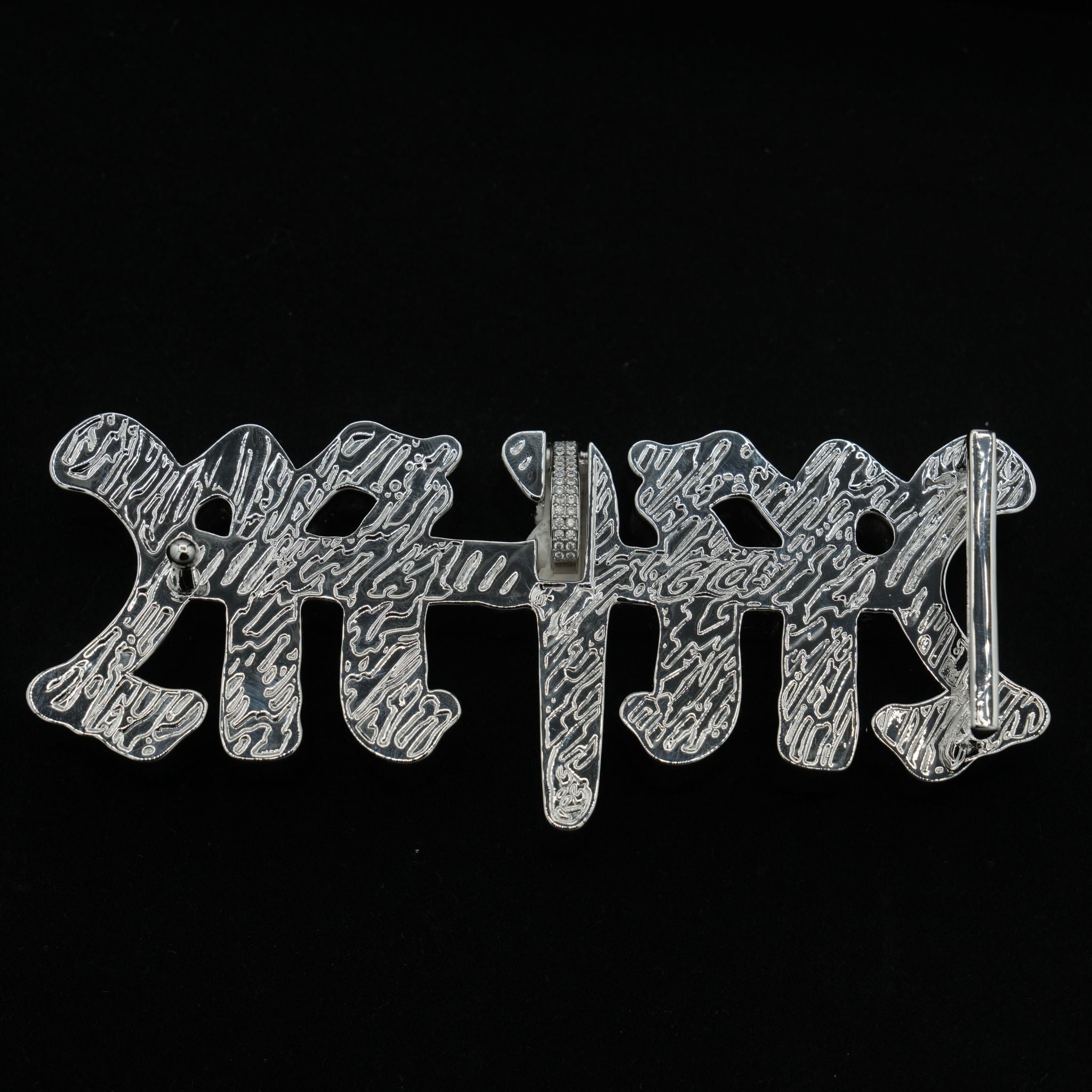 GLD X Bloody Osiris Lab Diamond MFM Belt Buckle Pendant in Solid White Gold
