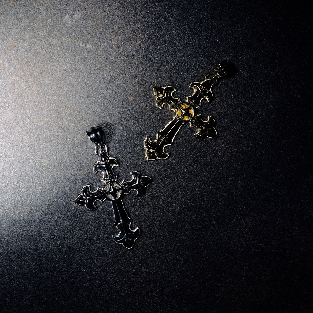 GLD X Bloody Osiris Large Cross Pendant in Solid Yellow Gold