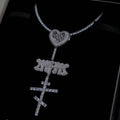 GLD X Bloody Osiris Moissanite Locket Rosary Chain in White Gold Vermeil