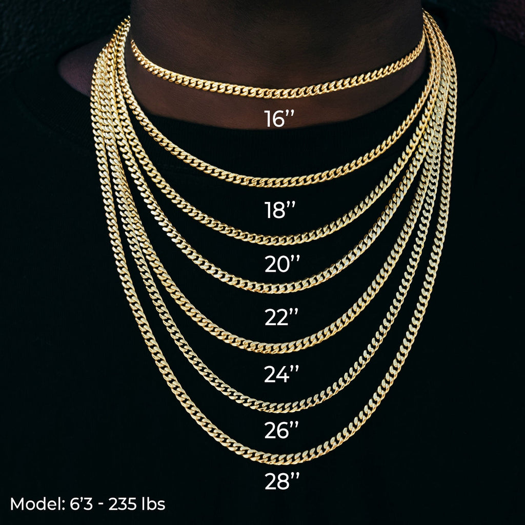 Diamond Box Link Chain in Yellow Gold- 9mm