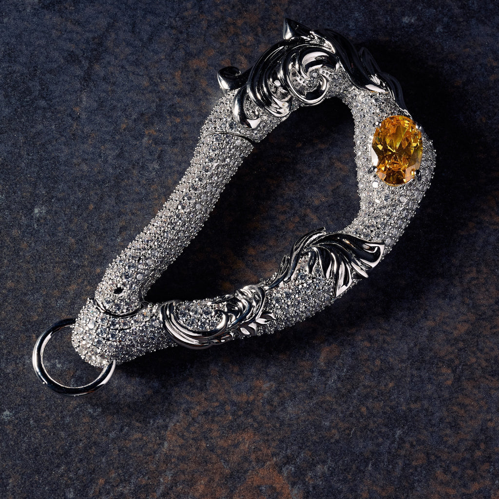 GLD X Bloody Osiris Lab Diamond Carabiner in Solid White Gold
