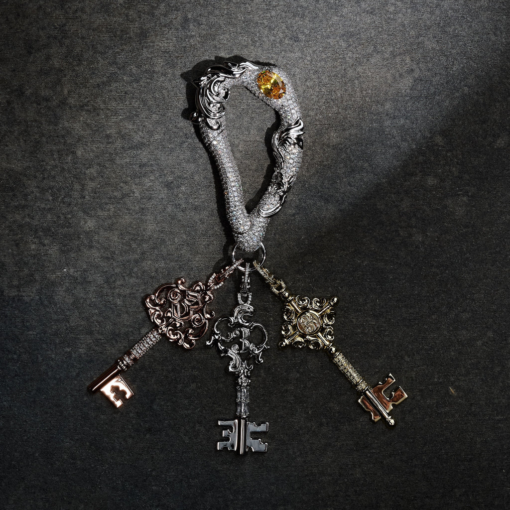 GLD X Bloody Osiris Lab Diamond Carabiner in Solid White Gold