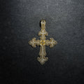 GLD X Bloody Osiris Large Lab Diamond Canary Cross Pendant in Solid Yellow Gold