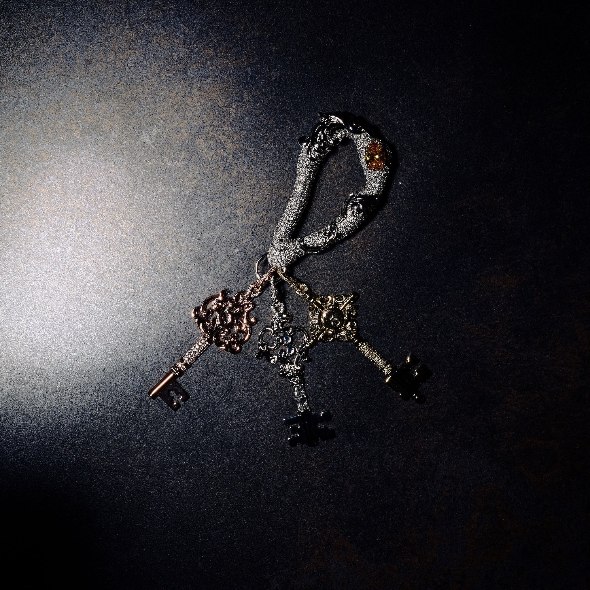 GLD X Bloody Osiris Lab Diamond Carabiner in Solid White Gold