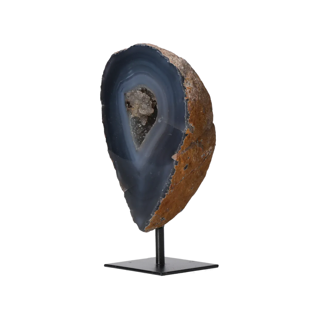 Agate Geode with Quartz on Stand 10000455