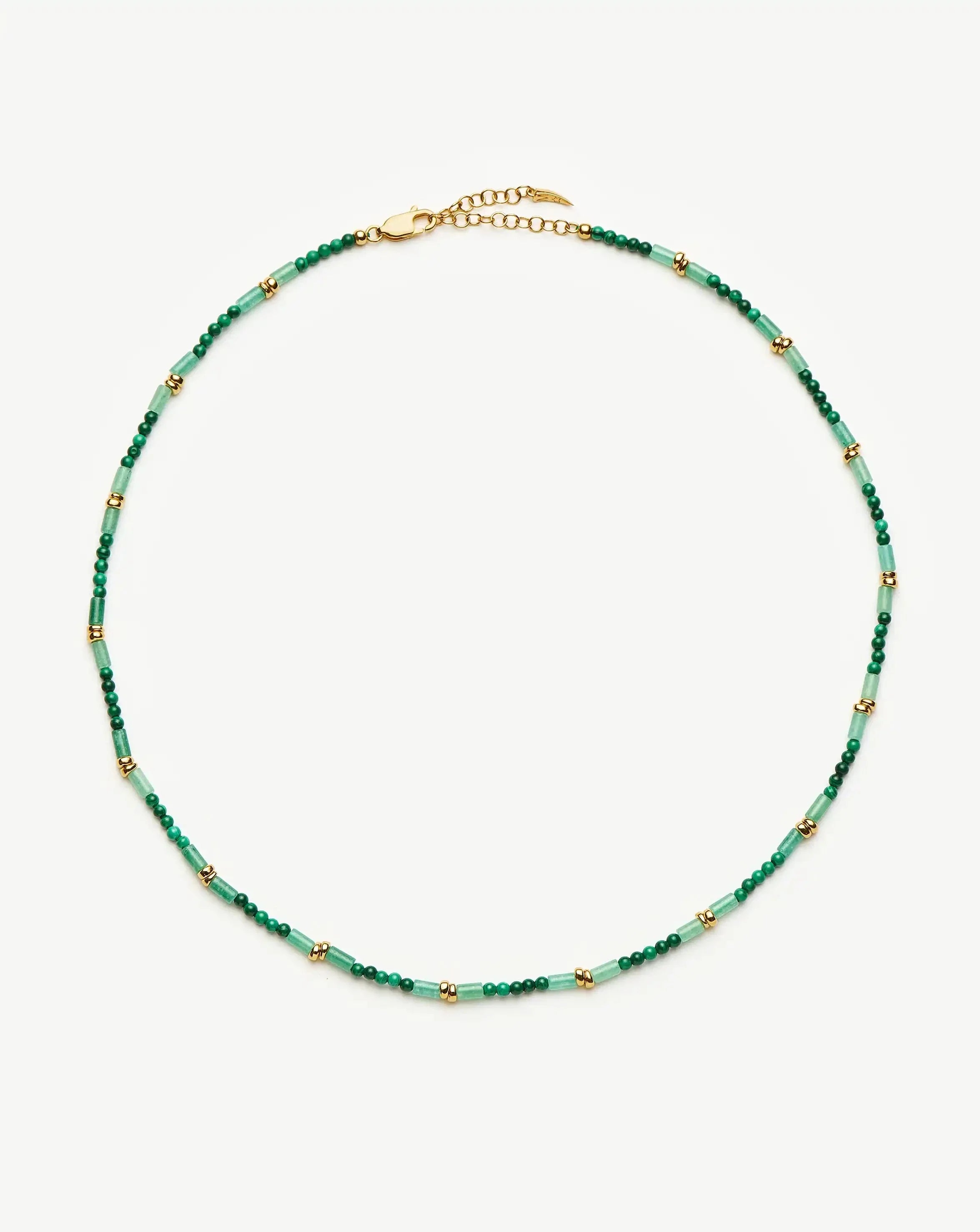 Beaded Gemstone Choker | 18k Gold Plated/Mojito Green