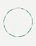 Beaded Gemstone Choker | Silver Plated/Lagoon Blue