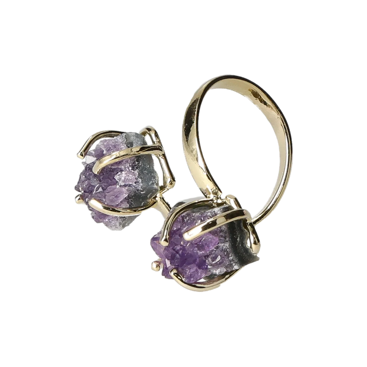 Amethyst Druse Ring  Gold