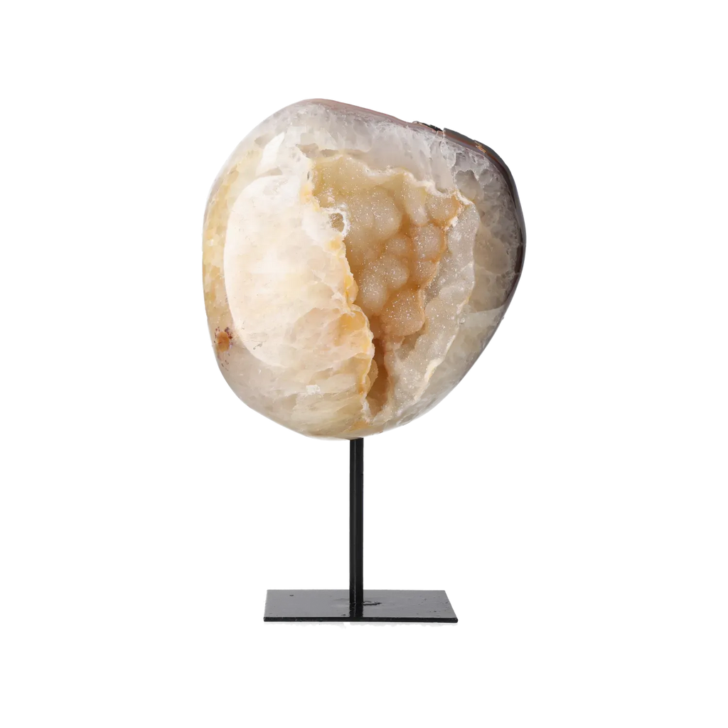 Agate Geode with Quartz on Stand 10000463
