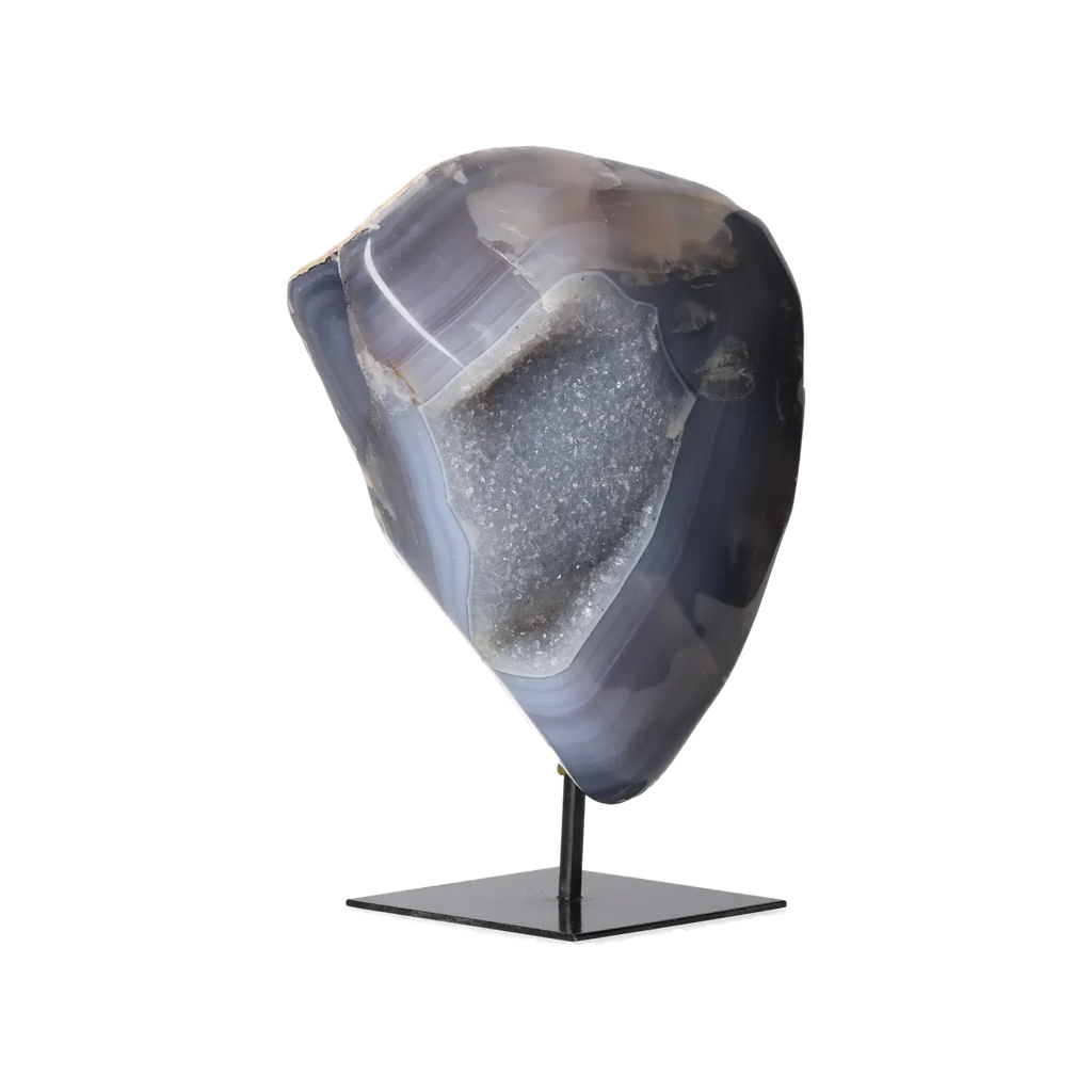 Agate Geode with Quartz on Stand 10000451