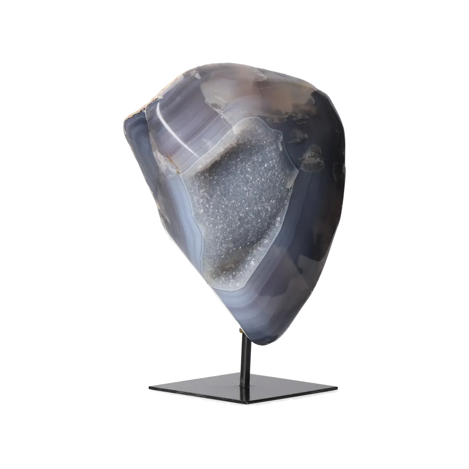 Agate Geode with Quartz on Stand 10000451