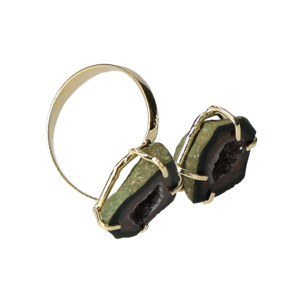 Agate Geode Ring Gold 40000176