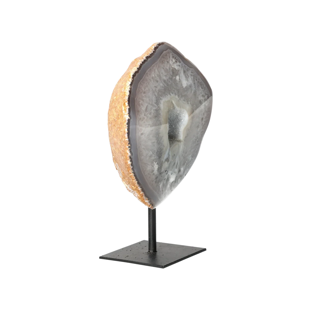 Agate Geode with Quartz on Stand 10000454