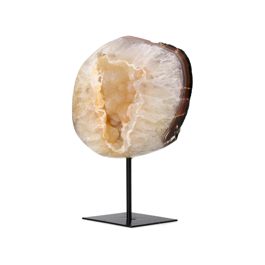 Agate Geode with Quartz on Stand 10000463