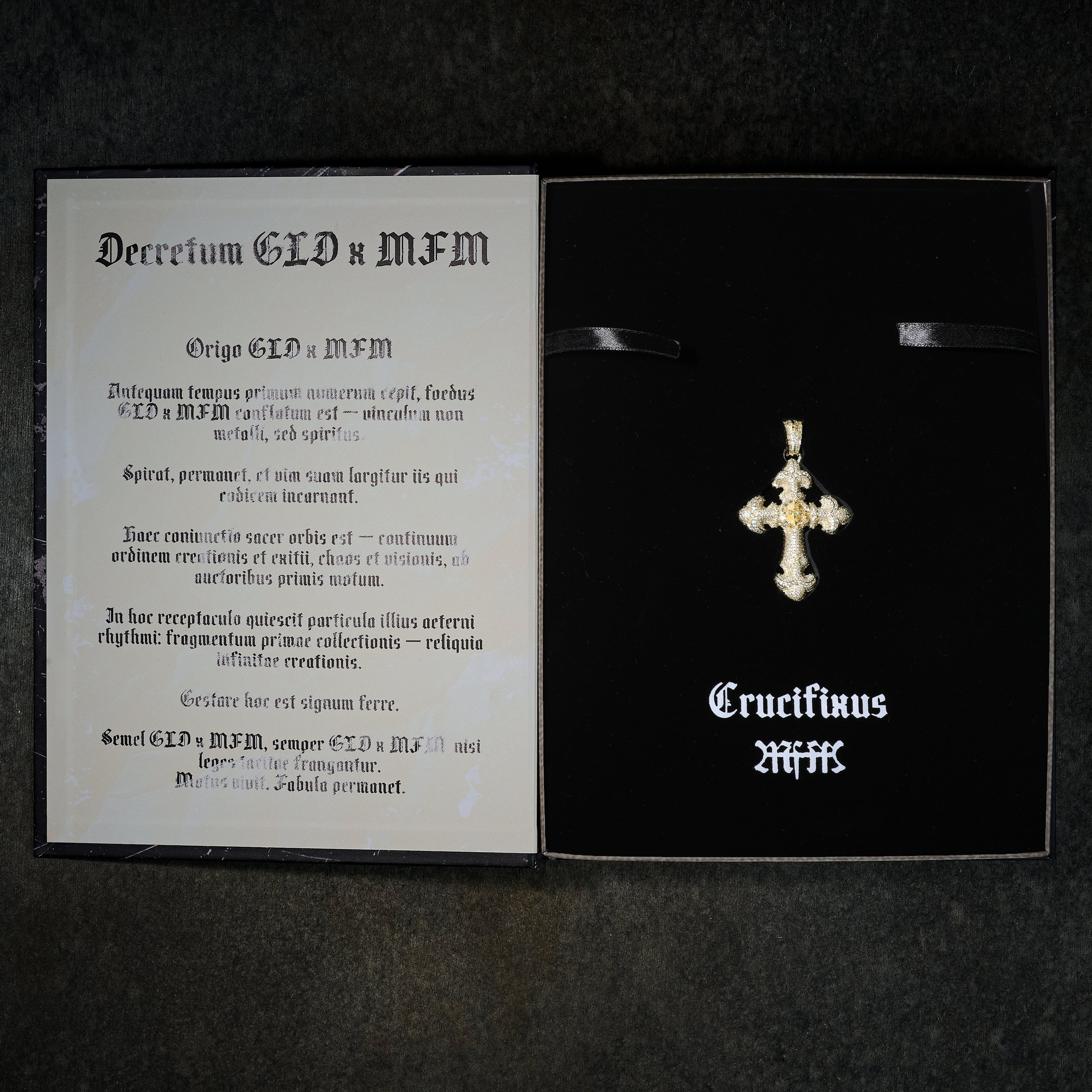 GLD X Bloody Osiris Large Lab Diamond Canary Cross Pendant in Solid Yellow Gold