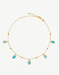 Lena Charm Choker | 18k Gold Plated/Turquoise