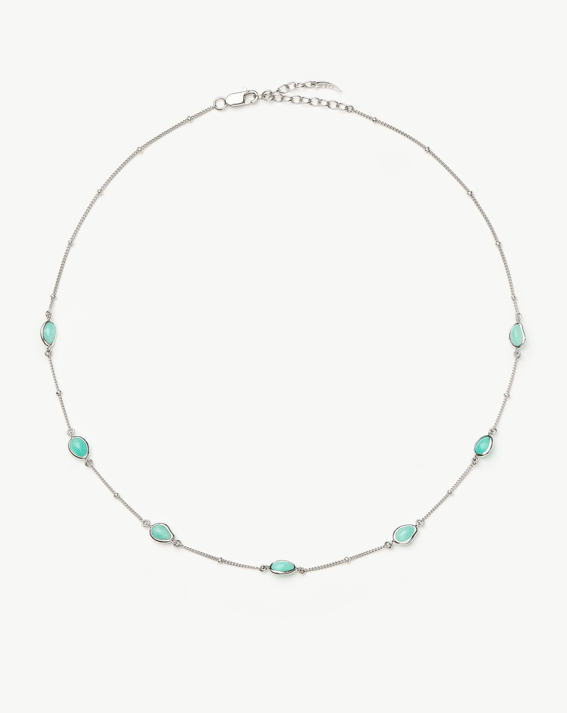 Magma Gemstone Charm Choker | Sterling Silver/Amazonite