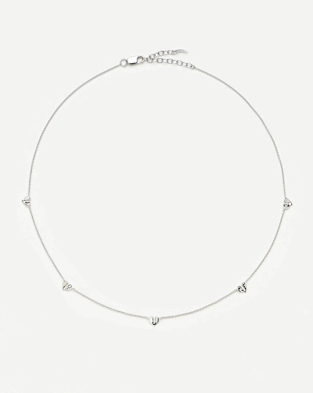 Molten Heart Mini Charm Choker | Sterling Silver