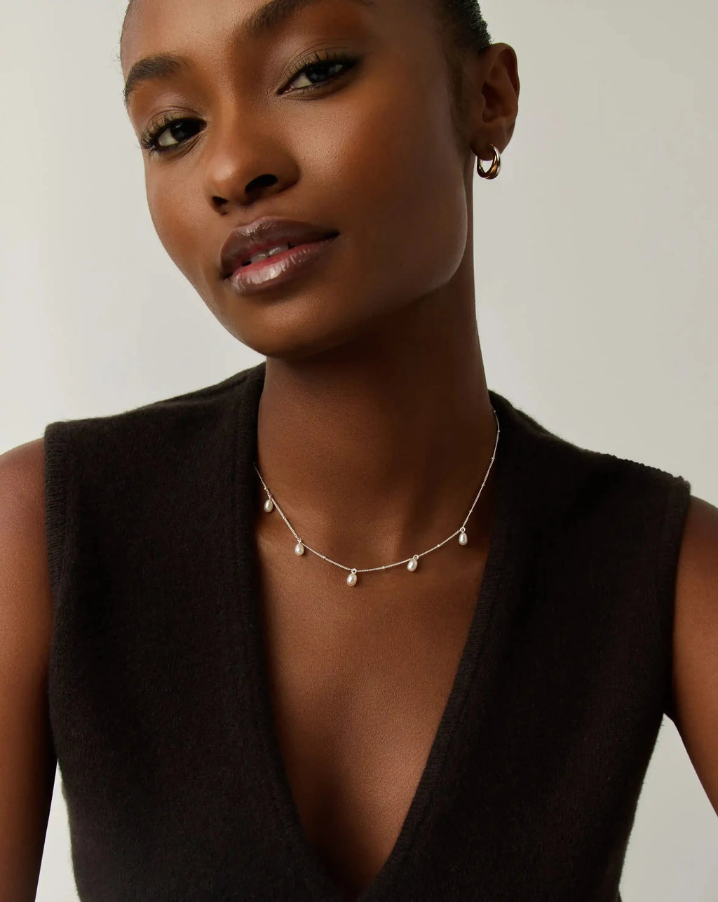 Pearl Baya Baroque Chain Choker | Sterling Silver/Pearl